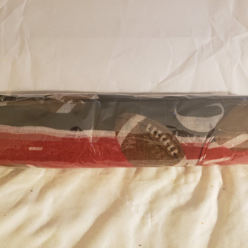 Red & Black Scarf with Footballs